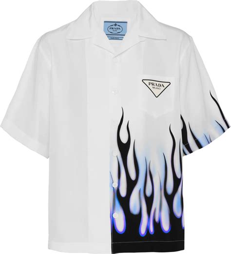 prada flame button up